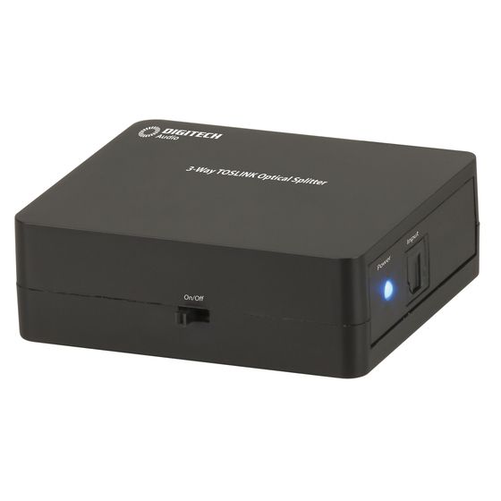 Digitech 3-Way Optical TOSLINK Splitter | 1 In, 3 Out, 40m Total Cable