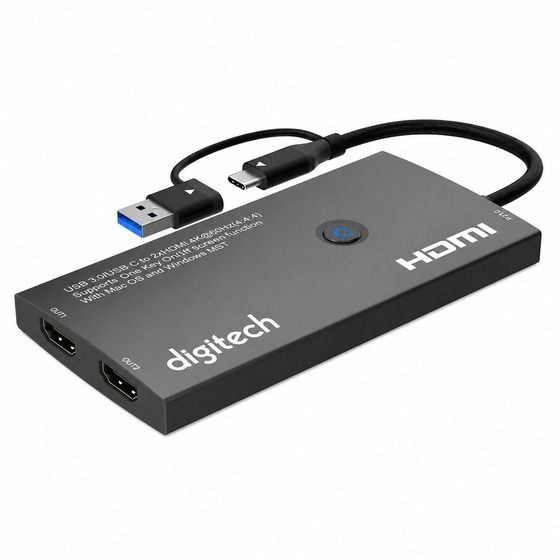 JAYCAR USB 3.0 / USB-C to Dual HDMI 4K Display Adapter