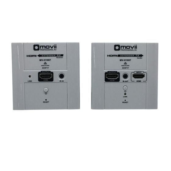 Movii Wall Plate HDMI Extender over CAT6 – Up to 60m, IR Repeater