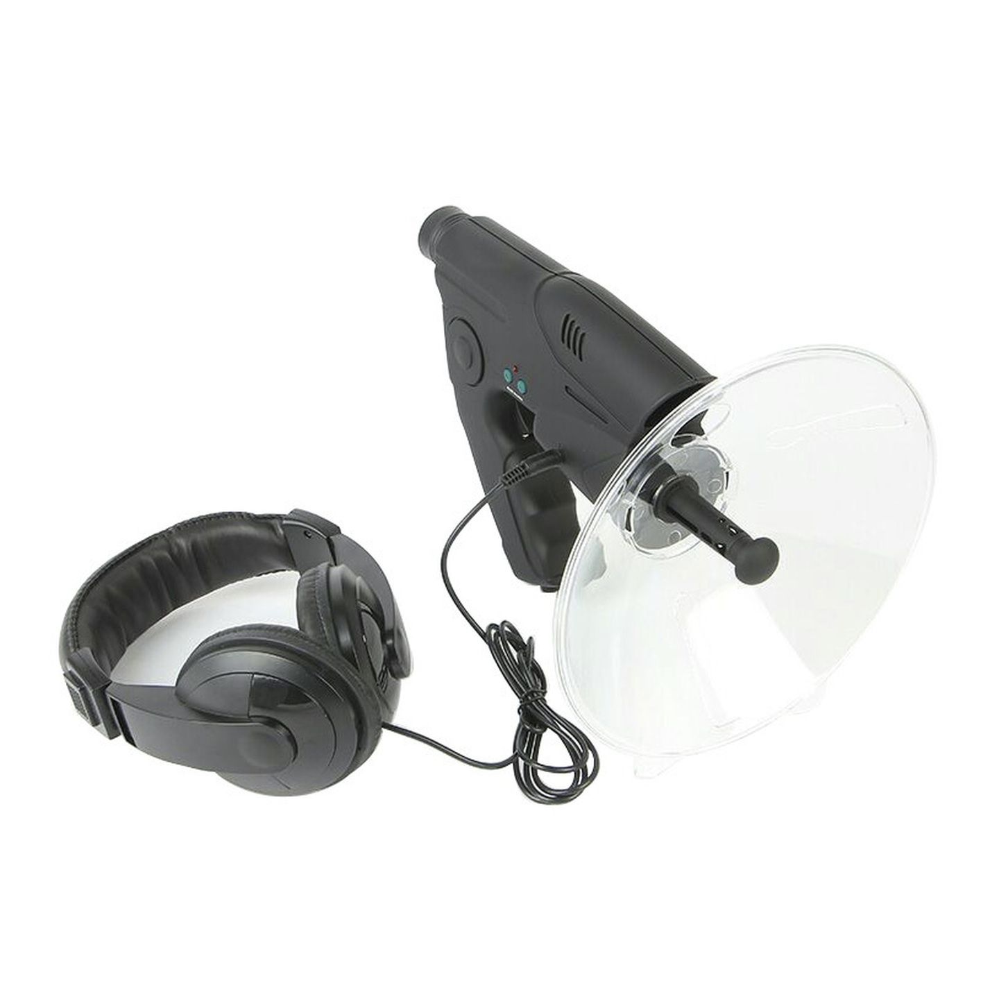 Parabolic Microphone with Audio Recorder and Headphones