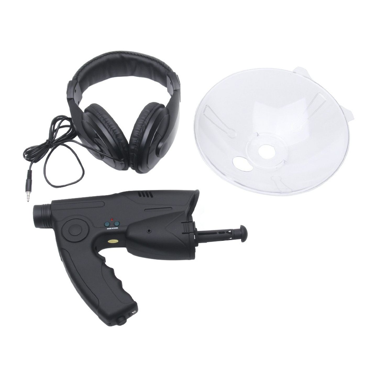 Parabolic Microphone with Audio Recorder and Headphones