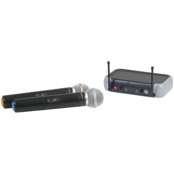Digitech Dual Wireless UHF Microphone System – XLR & ¼″ Outputs for Any PA