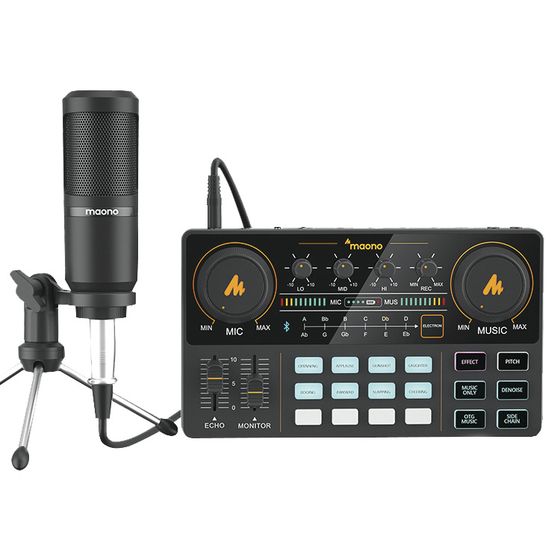 MaonoCaster All-in-One Podcast Production Studio with Microphone