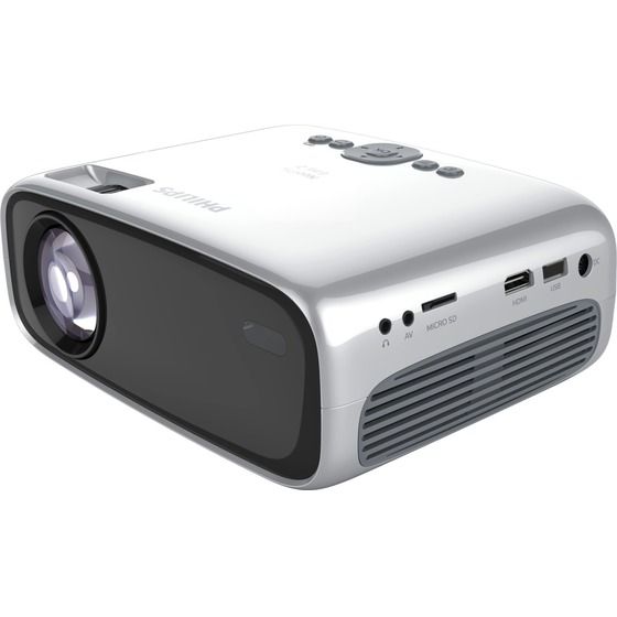 Philips NeoPix Easy2+ Projector – True HD 720p, Up to 65 In, USB & HDMI