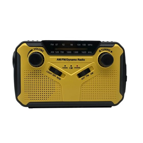 Jaycar Solar Emergency Handcrank Radio with LED Light, SOS Siren & Earphone Jacks