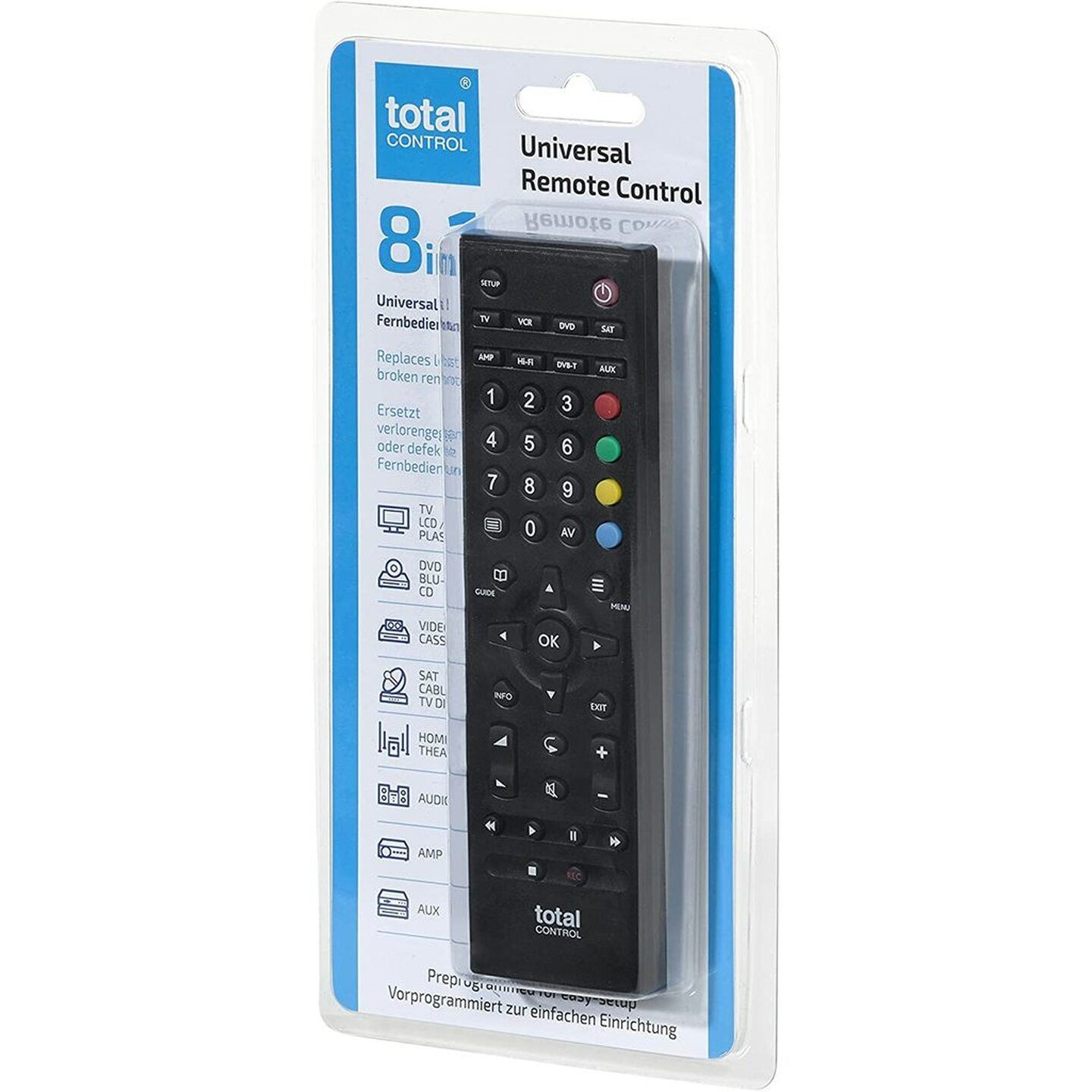 Total Control 8 Device TV Remote Control