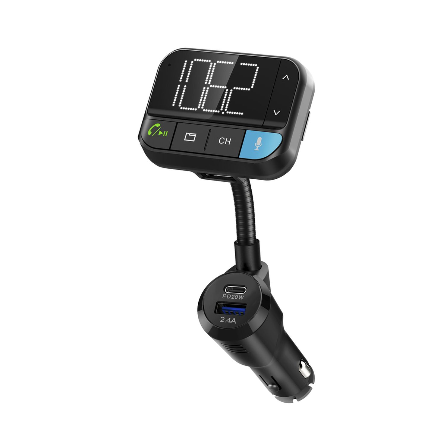 Digitech FM Transmitter with Voice Commands Bluetooth USB Type C Power Delivery 20W 