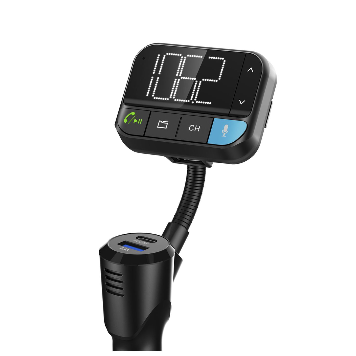 Digitech FM Transmitter with Voice Commands Bluetooth USB Type C Power Delivery 20W 