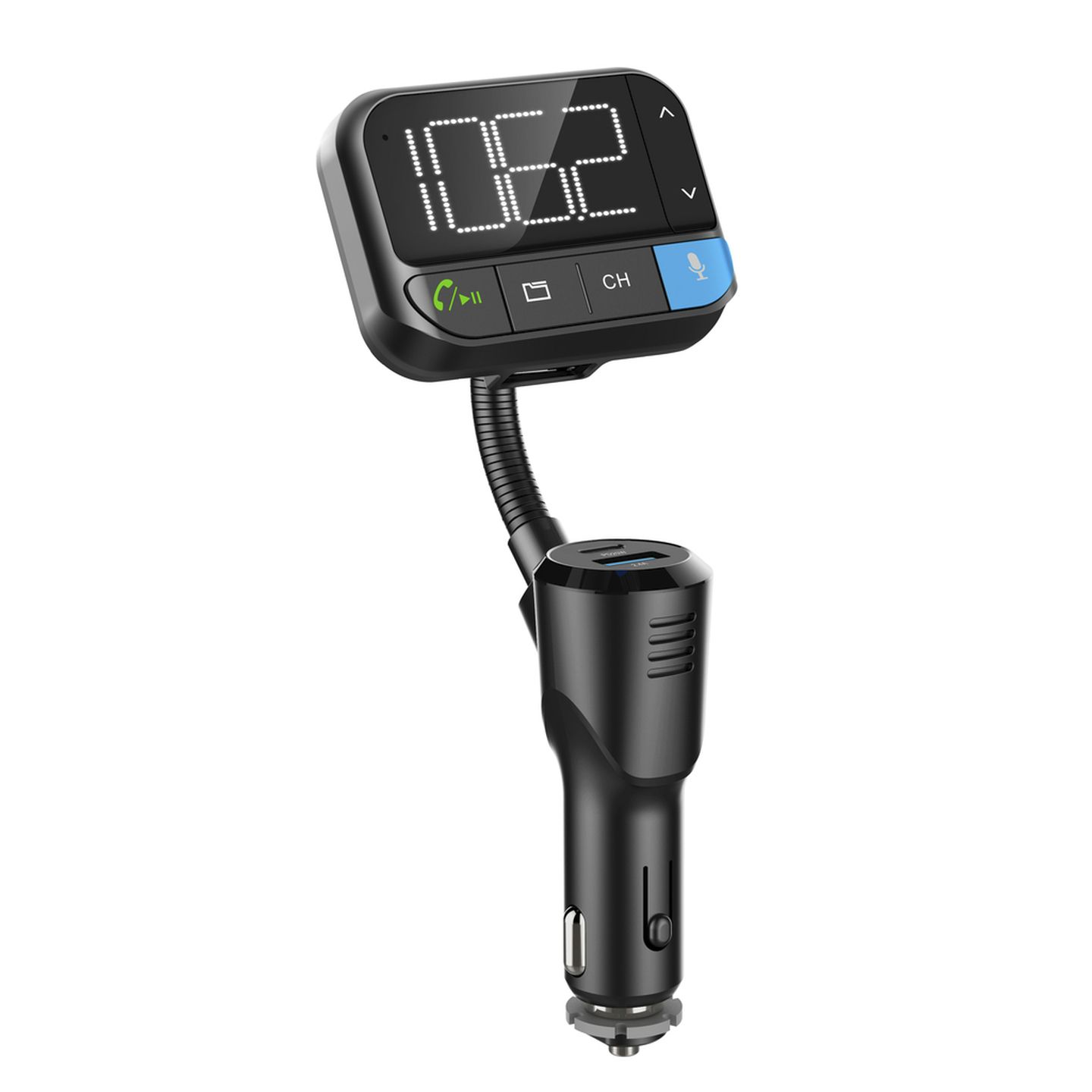 Digitech FM Transmitter with Voice Commands Bluetooth USB Type C Power Delivery 20W 