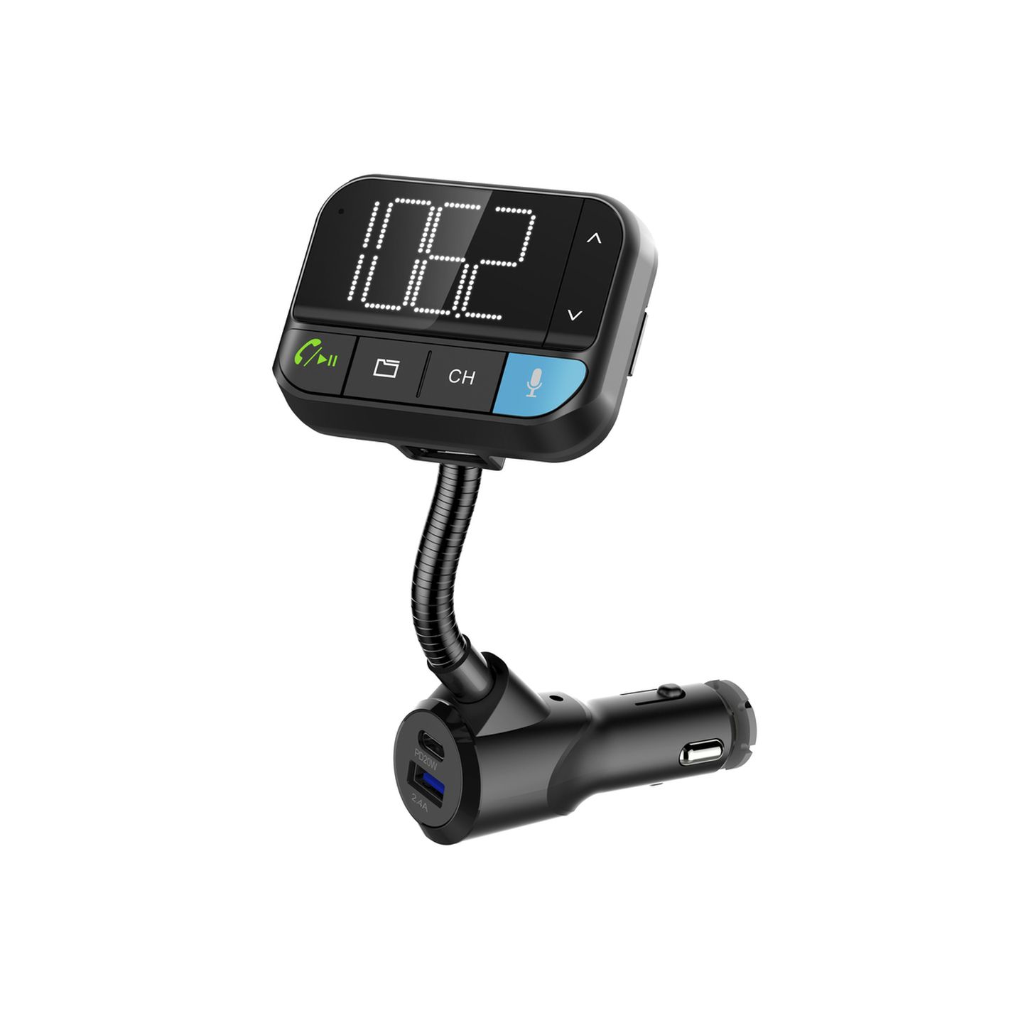 Digitech FM Transmitter with Voice Commands Bluetooth USB Type C Power Delivery 20W 