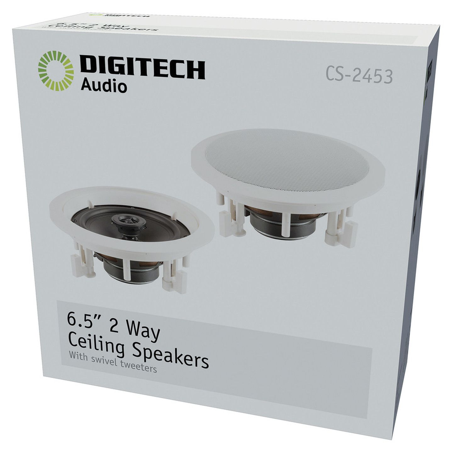 In-Ceiling 2 Way 6.5 Inch Speaker with Swivel Tweeter