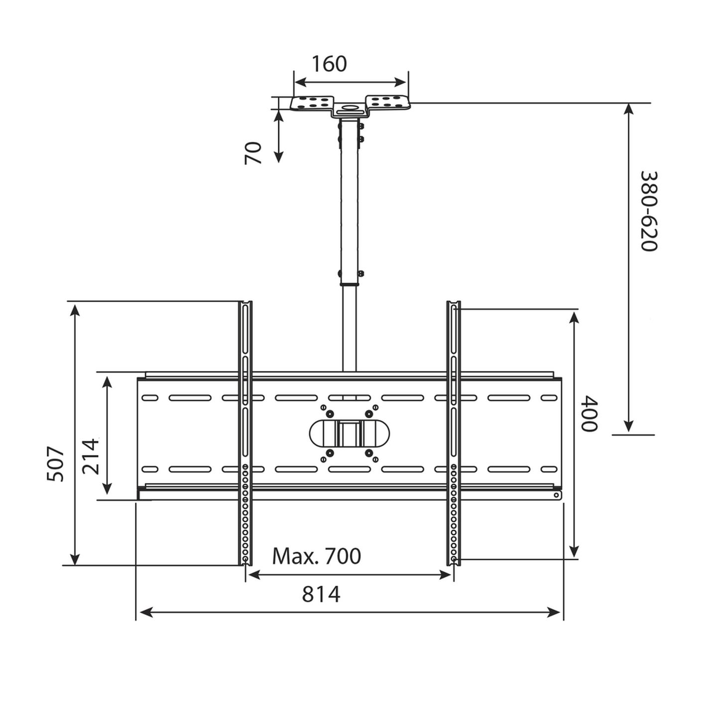 Ceiling Mount Adjustable LCD Monitor Bracket