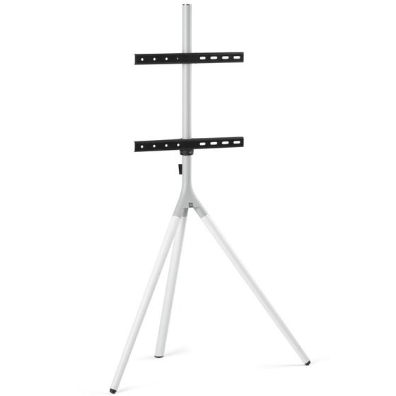 Jaycar TV Stand Tripod – White Metal | 32″ to 65″ Screens | No Drilling Required