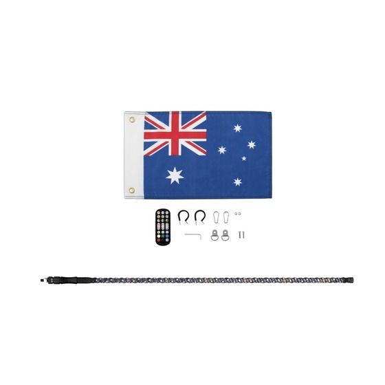 1.2m Whip Car Antenna with Spiral LED Lights (JAYCAR)