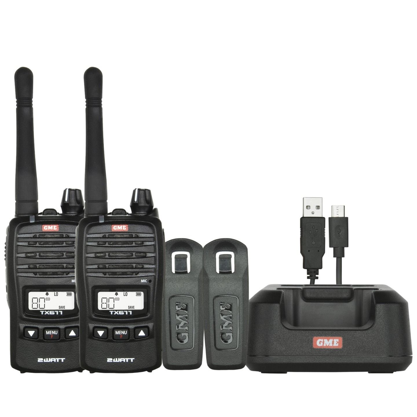 GME 2W UHF Transceiver TX677TP Twin Pack