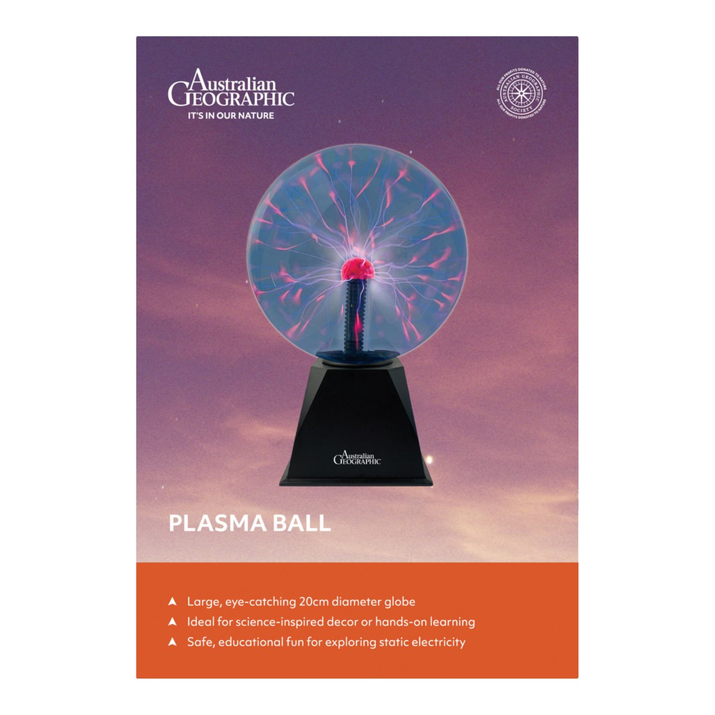 Australian Geographic Plasma Ball- 20cm ball