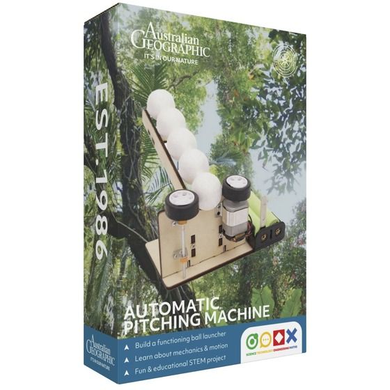 Australian Geographic Eco Workshop Pitching Machine – Foam Ball Launcher Kit (Ages 8+)