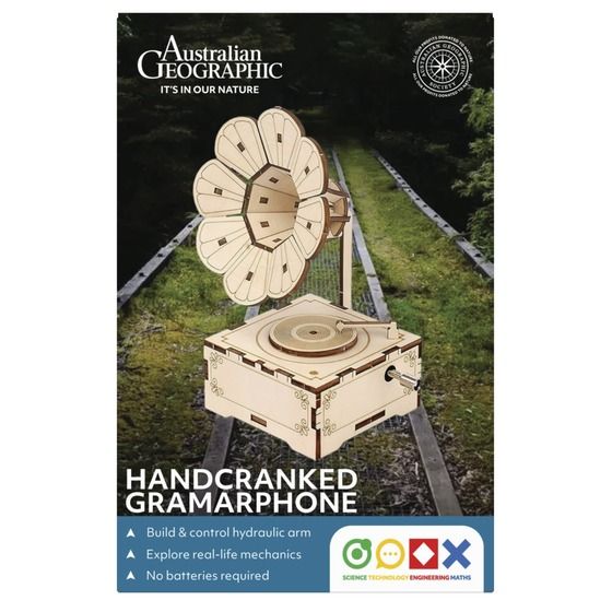Australian Geographic Eco Workshop – Gramophone Music Box STEM Kit (Ages 8+)