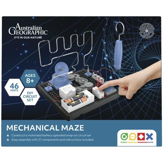 Australian Geographic STEM Mechanical Maze – Build & Navigate Engineering Kit for Kids 8+