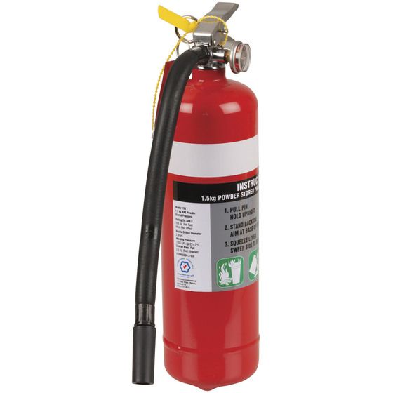 Jaycar 1.5kg Fire Extinguisher 2A:30B:E with Metal Bracket