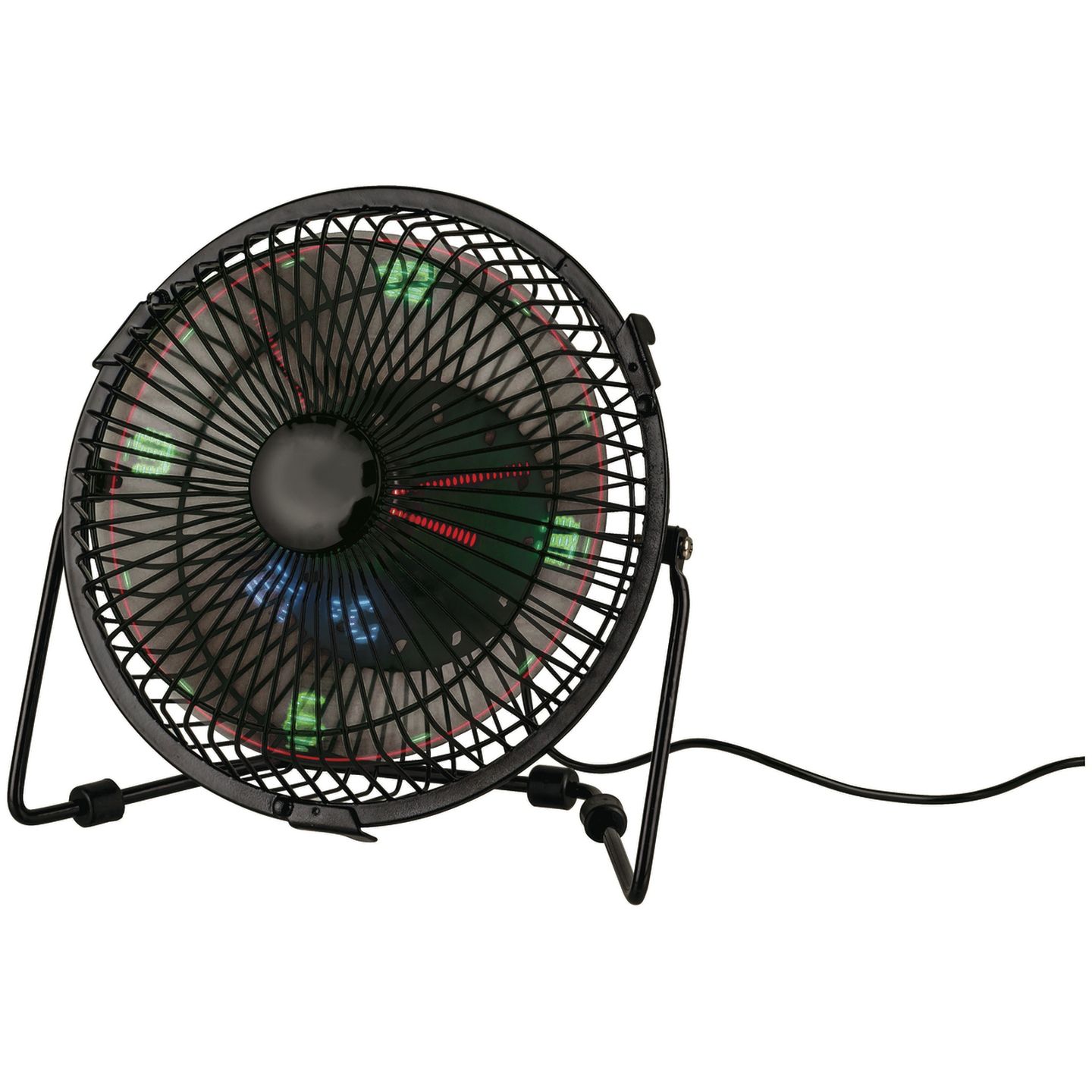 USB Desk Fan with Clock and Temperature Display