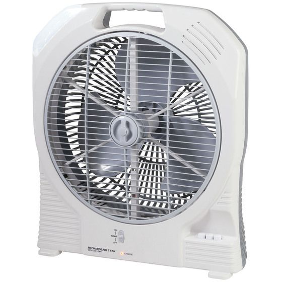 JAYCAR Katabat 14-Inch AC/12VDC Rechargeable Oscillating Fan with LED Light