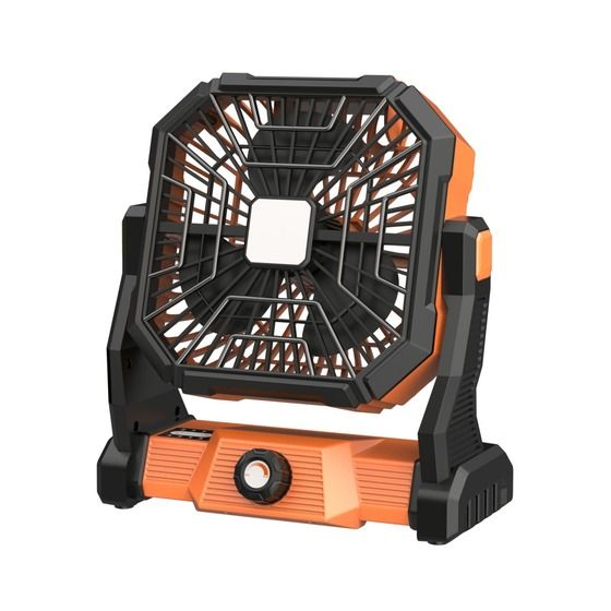 Portable Rechargeable Camping Fan with 10,000mAh Powerbank & LED Light