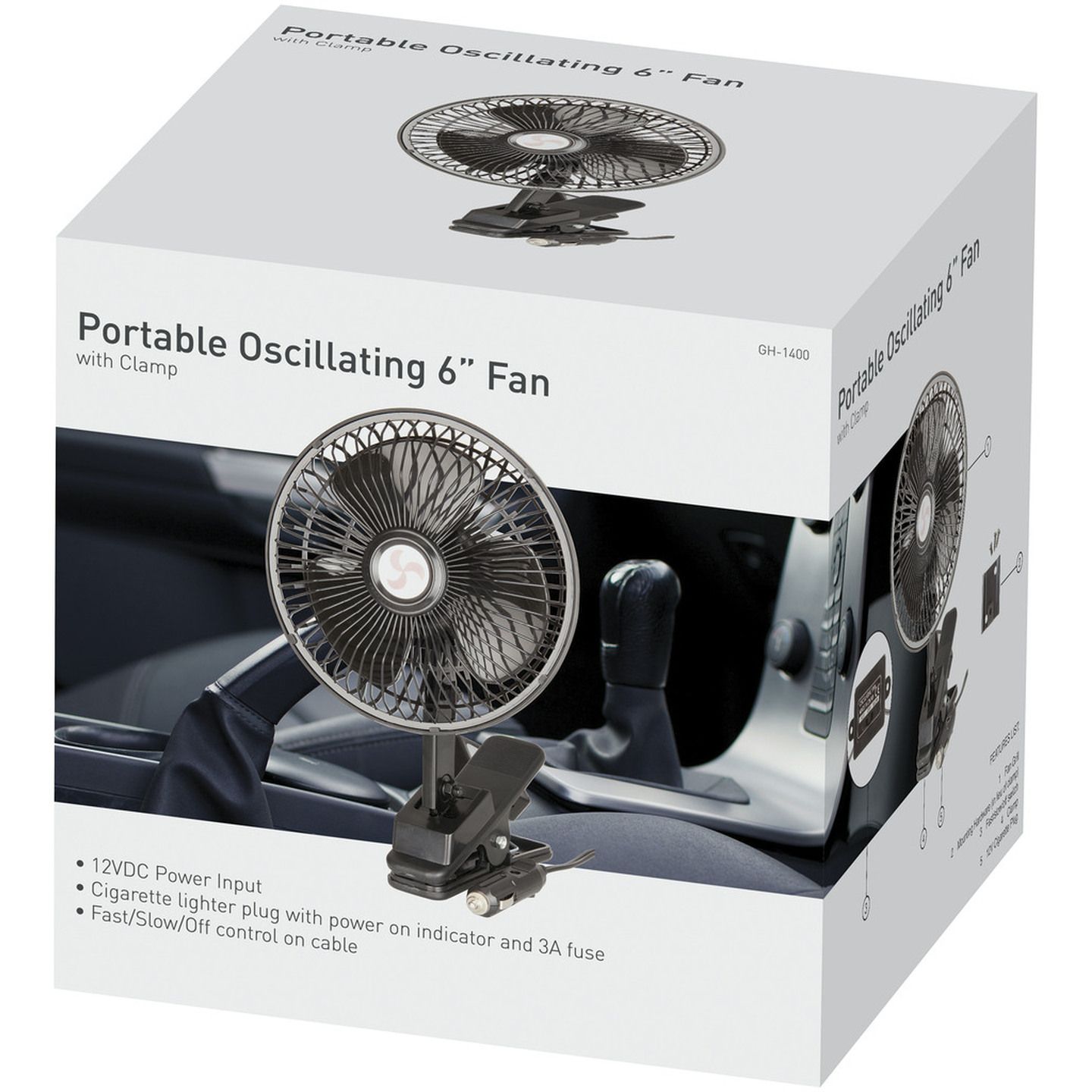 Oscillating Fan with Clamp 6 Inch