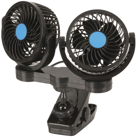 DUAL 100MM 12V FANS WITH CLAMP MOUNT