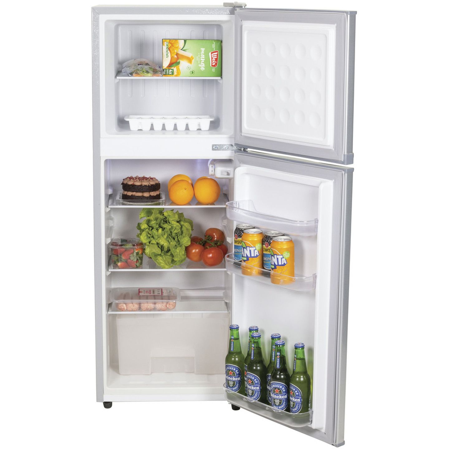 138L Brass Monkey Slim-Line Double Door Fridge/Freezer