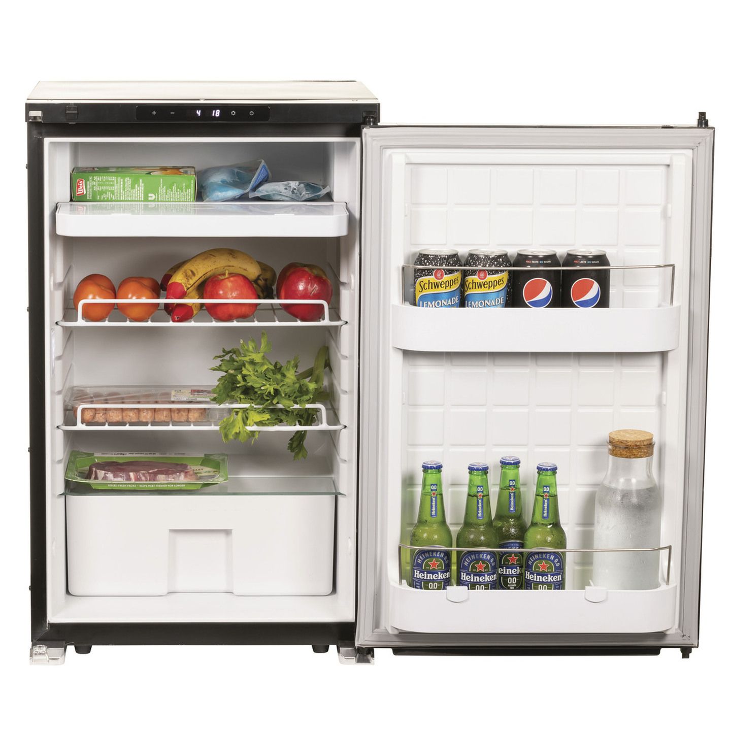 85L Brass Monkey Single Door Caravan Fridge with Freezer Zone