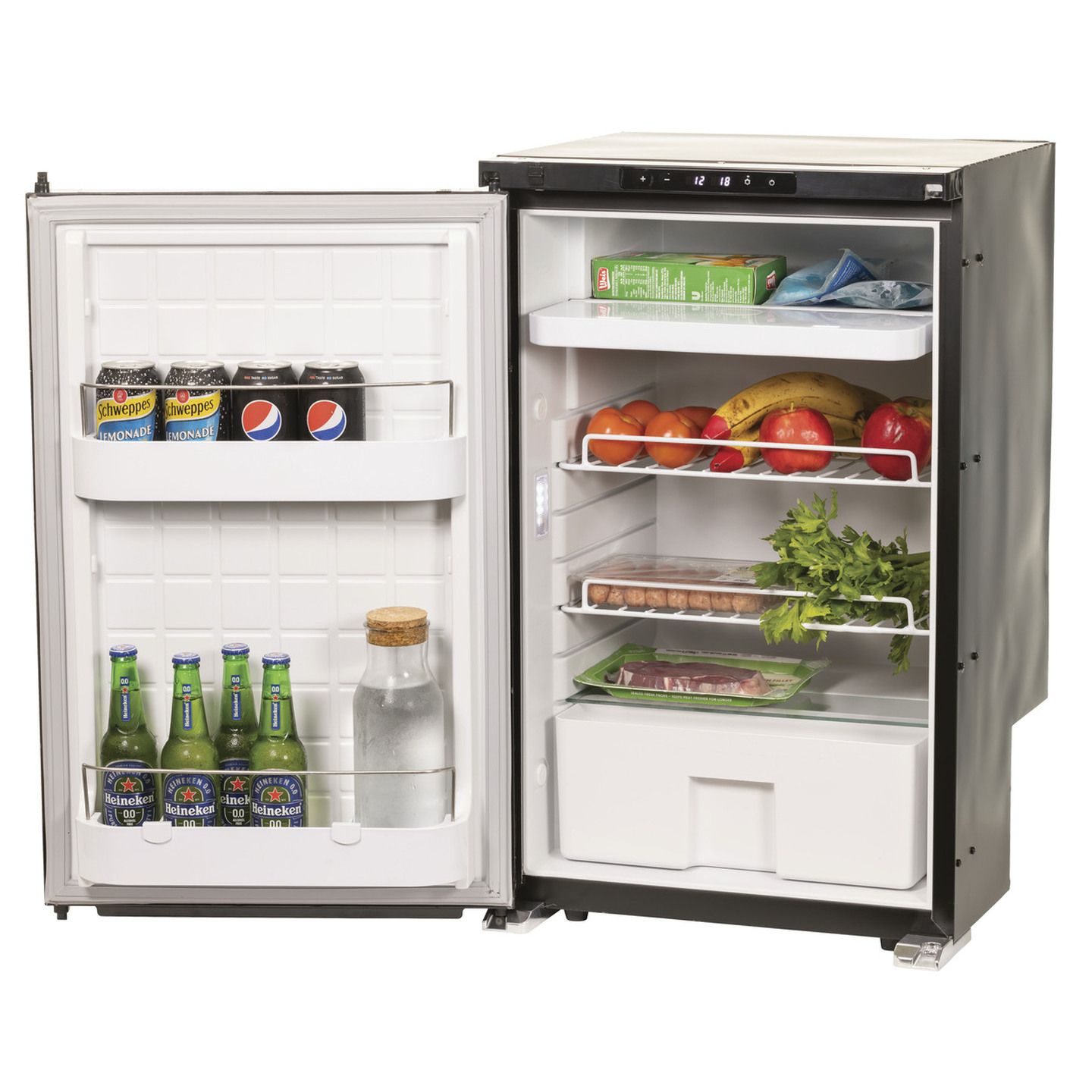 85L Brass Monkey Single Door Caravan Fridge with Freezer Zone