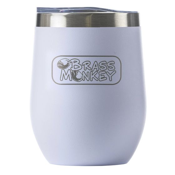 Brass Monkey 350mL White Stainless Steel Travel Cup with Spill-Resistant Lid