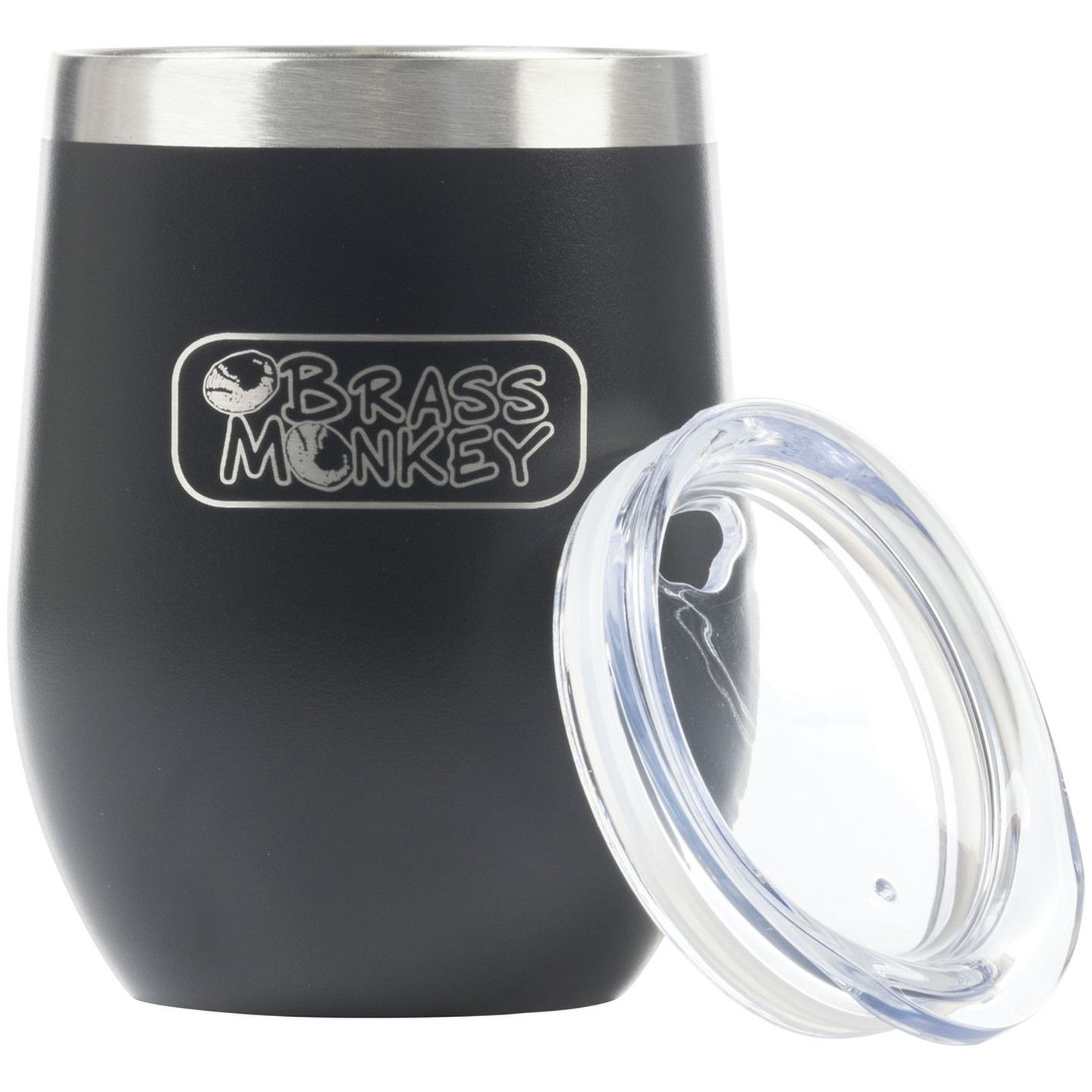 Brass Monkey 350ml Black Stainless Steel Cup with Lid