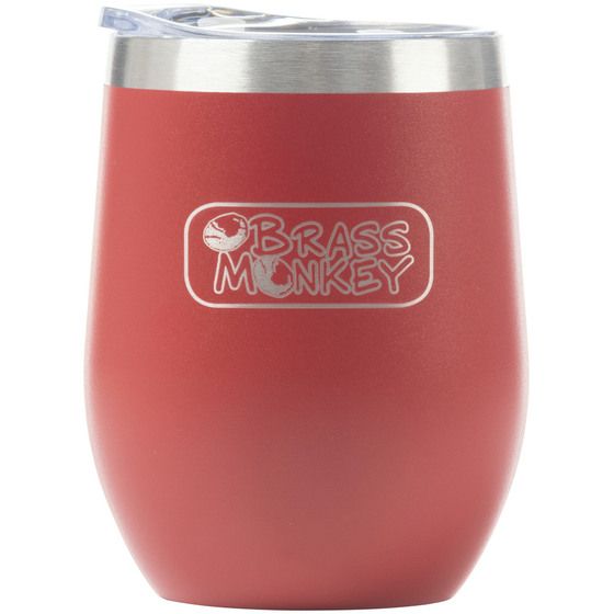Brass Monkey 350mL Maroon Stainless Steel Travel Cup with Spill-Resistant Lid