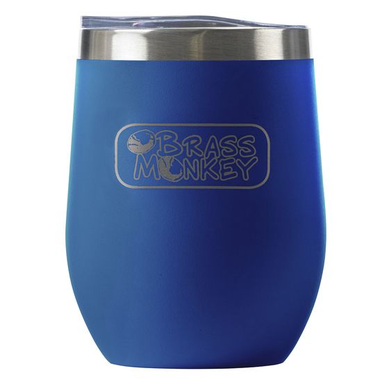 Brass Monkey 350mL Blue Stainless Steel Travel Cup with Spill-Resistant Lid