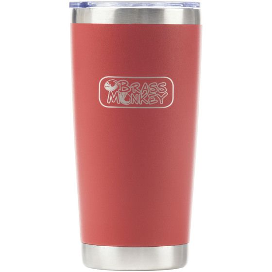 Brass Monkey 590mL Maroon Stainless Steel Travel Cup with Push Lid