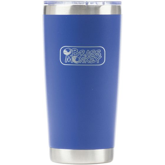 Brass Monkey 590mL Blue Stainless Steel Travel Cup with Push Lid