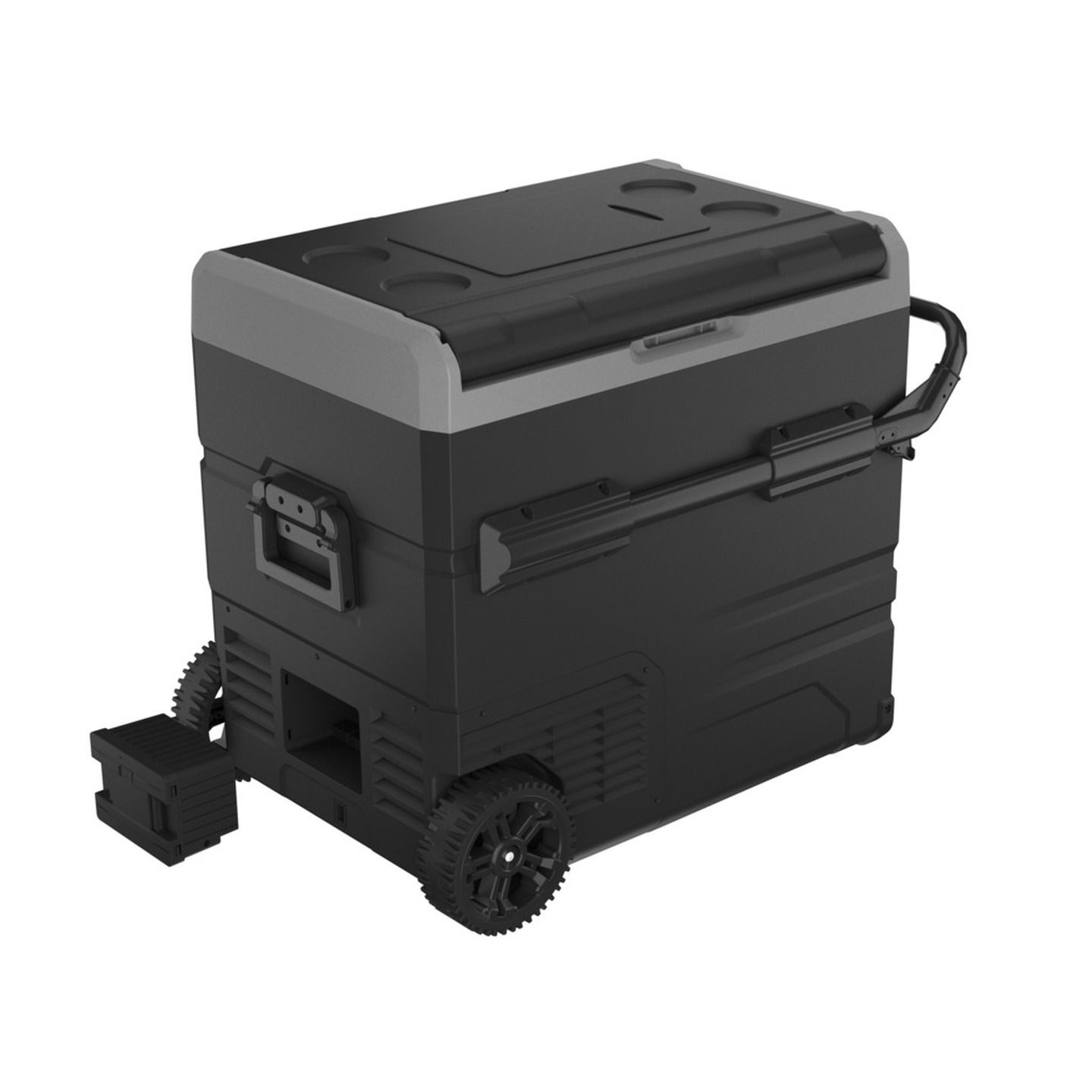 55L Brass Monkey Portable Dual Zone Fridge/Freezer with Wheels and Battery Compartment