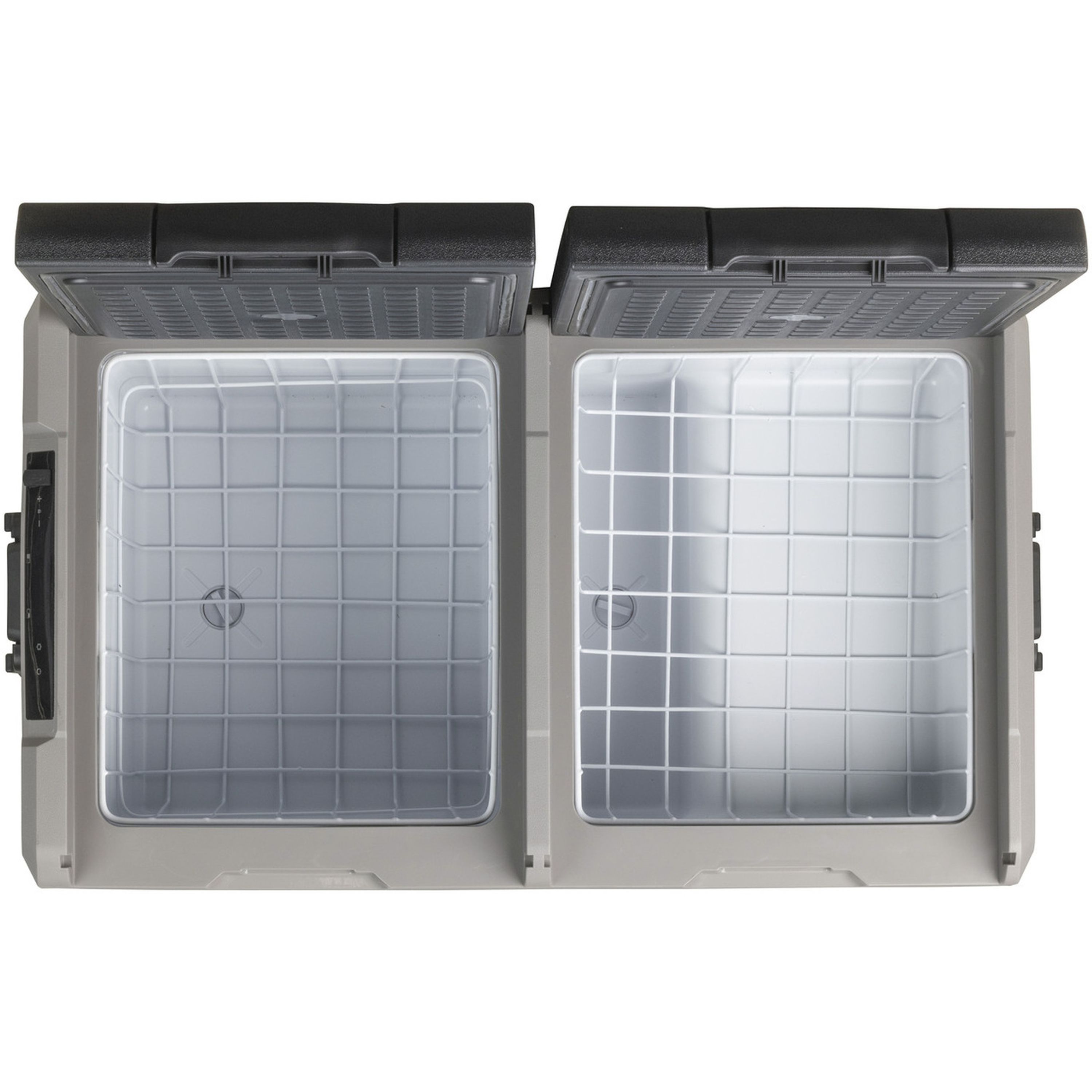 75L Brass Monkey Portable Low Profile Dual Zone Fridge/Freezer with Battery Compartment