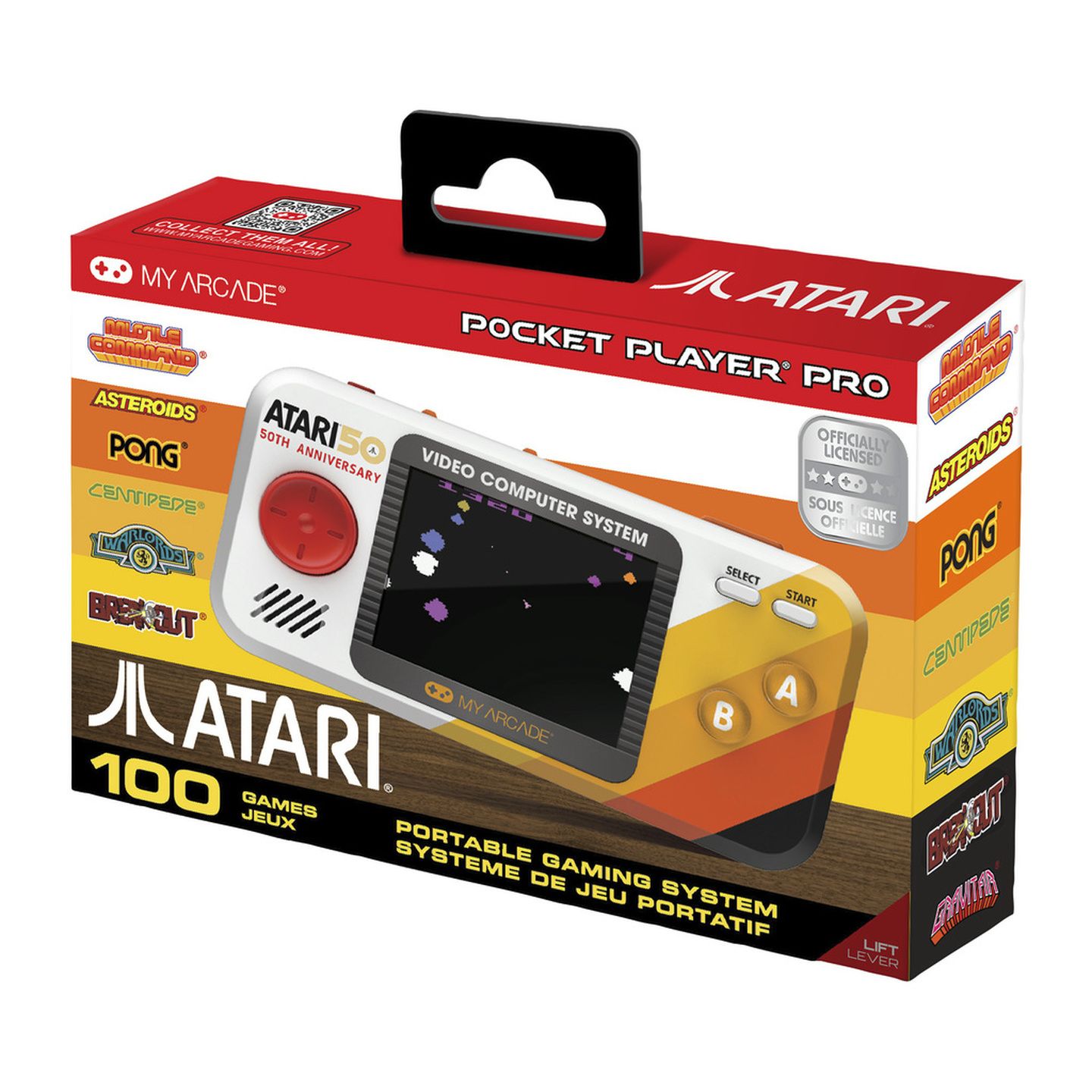 Atari Licensed Handheld Arcade Game Console with 100 games