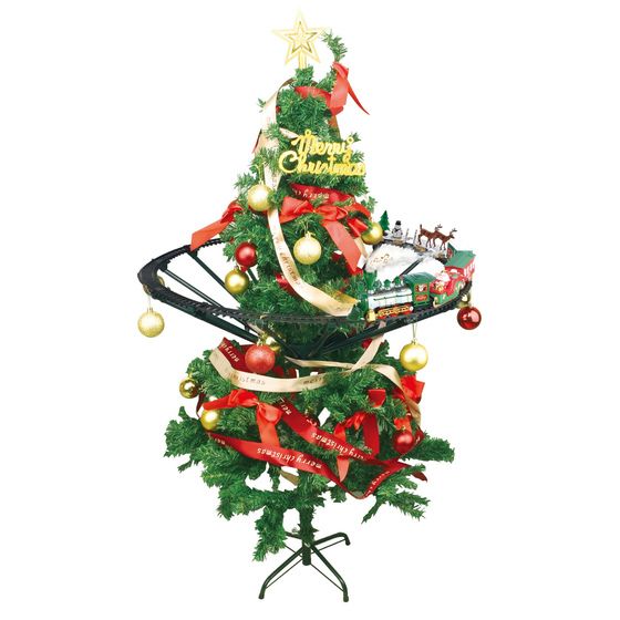 Jaycar Christmas Tree Steam Train – Battery-Powered with Light, Music, Smoke & 80cm Track