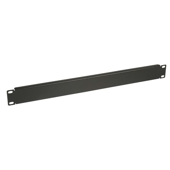 Flat Metal 1U Rack Mount Blank Panel – Black Powder Coated Steel