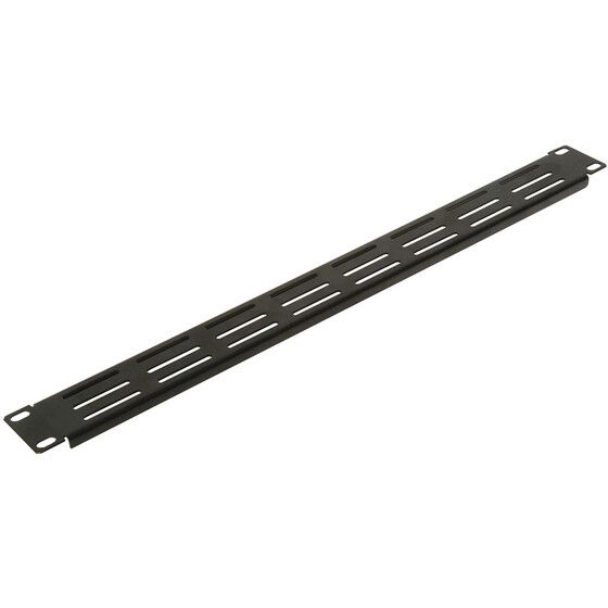 Vented Metal 1U Rack Mount Blank Panel – Black Powder Coated Steel