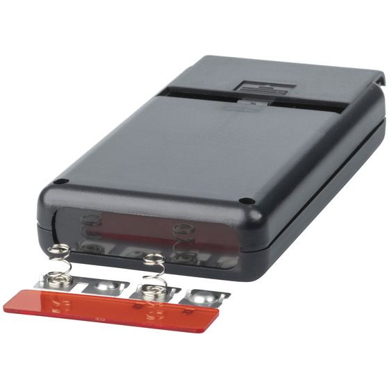 Jaycar Black Hand-Held Electronic Enclosure – Fits 2x AA or 9V Battery