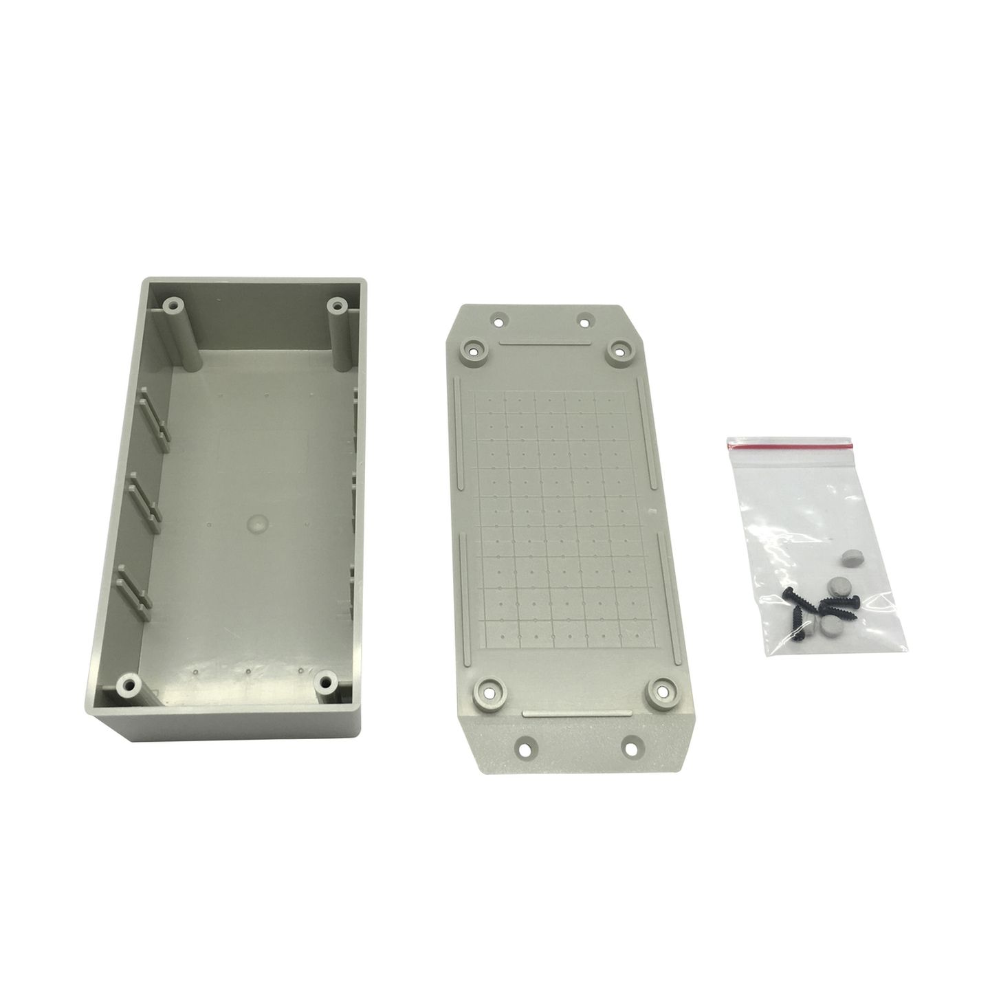 Jiffy Box - Grey UB3 with mounting flange - 130X67X44mm