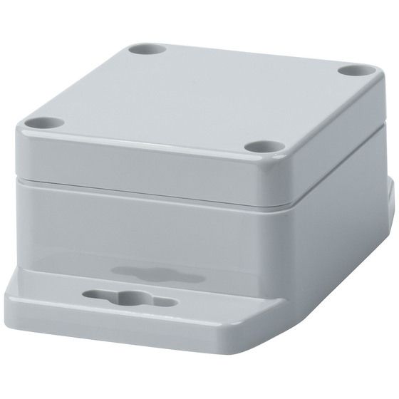 IP65 SEALED ABS ENCLOSURES - DARK GREY WITH MOUNTING FLANGE - 64X58X35MM