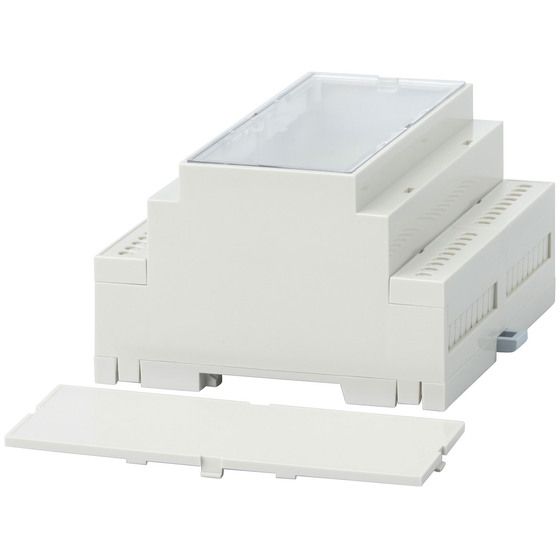 DIN Rail Enclosure 6U with Clear Lid – Fits Arduino Uno & Raspberry Pi