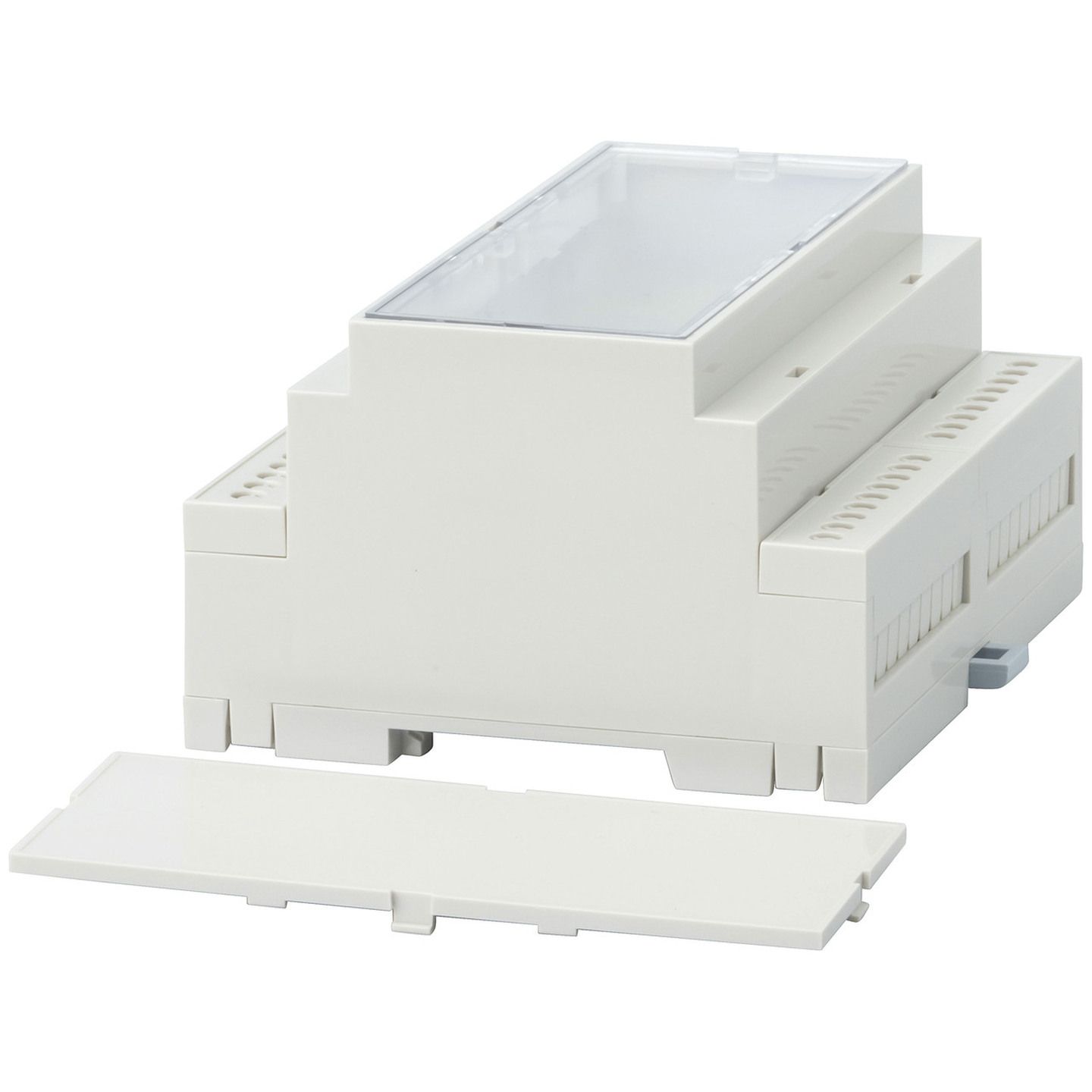 DIN Rail Enclosure 6U with Clear Lid