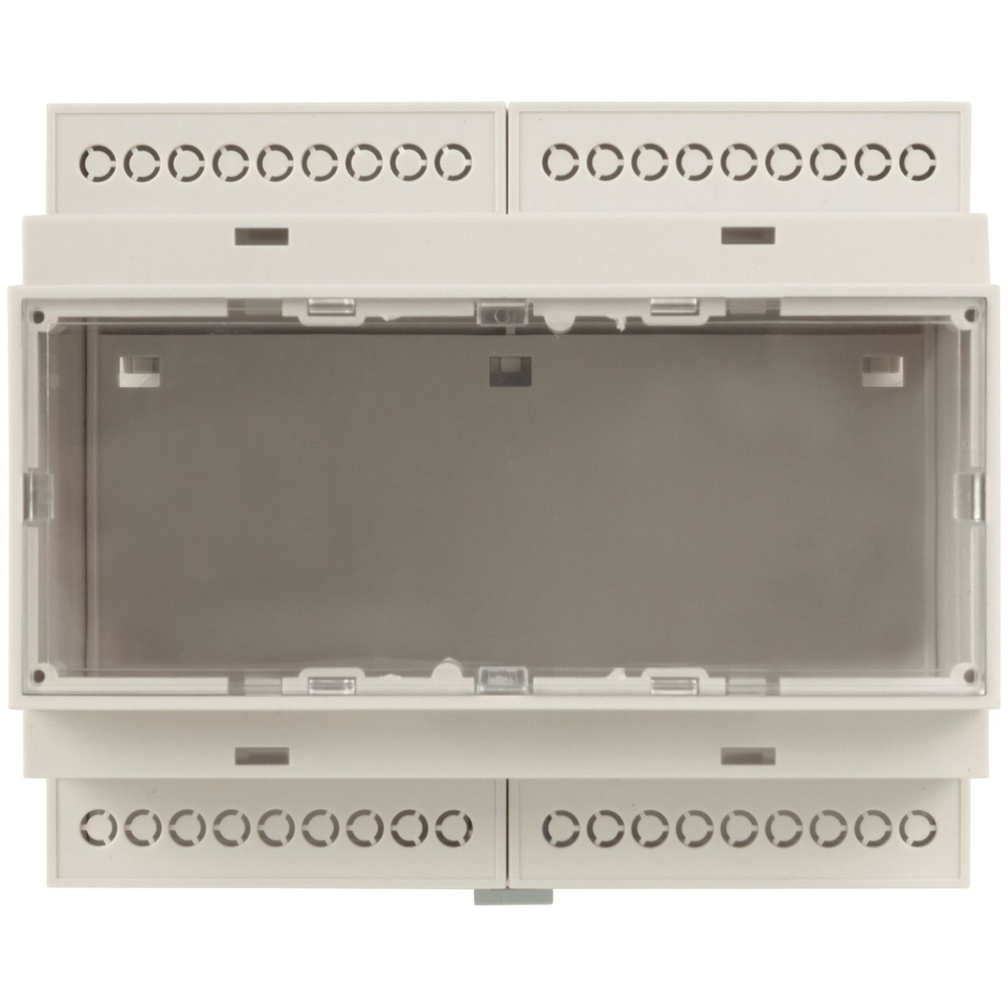 DIN Rail Enclosure 6U with Clear Lid